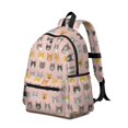 thumbnail image 2 of Multicolor Cat Head Pink Pattern Backpack for School, Cute School Bag with Adjustable Shoulder Straps and Padded Back, 13.4"x11"x4.7", 2 of 5