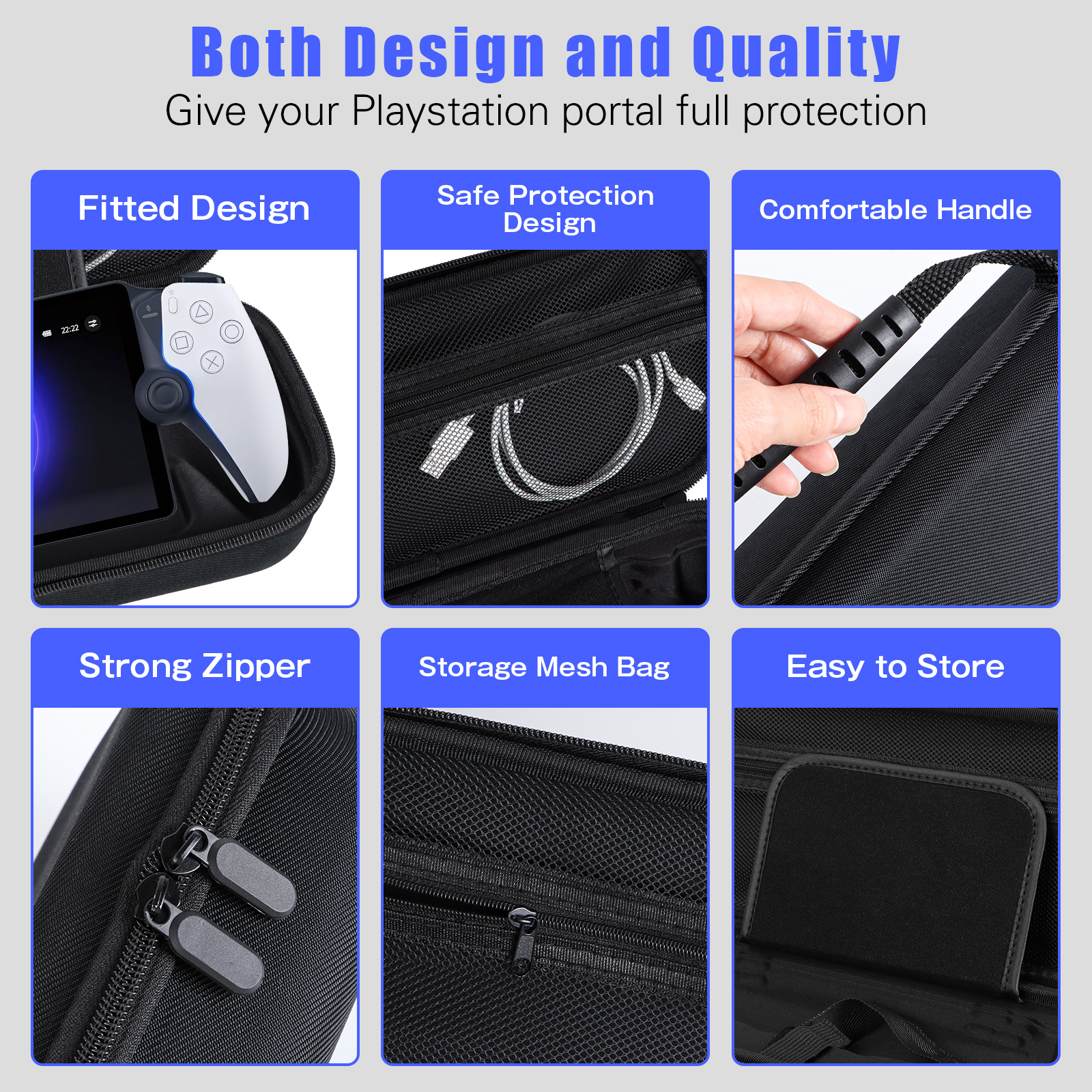 Estuche de transporte Qoosea para PlayStation Portal, bolso de viaje portátil con estuche rígido de protección total, accesorios para reproductor remoto PlayStation Portal 4