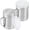 Silver, variant on Dompilc Metal Salt Pepper Dredge Shakers - with Handle - Seasonings Spice Shakers with Holes and Lids - 2PC