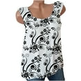 thumbnail image 4 of USSUMA Womens Tops Dressy Casual Summer Sleeveless Floral Print Cami Shirts for Women Trendy Loose Fit Vest Tanks Round Neck T-Shirts Blouses for Women Plus Tunic, 4 of 8