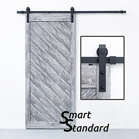 Hanger Kit - Sliding Barn Door Hardware 6.6 Feet Kit J Shape Hanger High Quality Steel Black