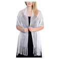 thumbnail image 1 of Sonducket Bufanda brillante de lujo, chal para sombra de protección solar, hilo fino femenino, borla de encaje hueco largo, capas de boda, Ropa, zapatos y accesorios Miscelánea Blanco, 1 of 6