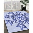 thumbnail image 3 of Ahgly Company Machine Washable Indoor Square Transitional Heavenly Blue Area Rugs, 7' Square, 3 of 7