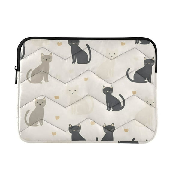 FORMRS 13-13.3 inch Laptop Sleeve Case Soft Carrying Quilted Computer Bag Cover, Black Cute Cats