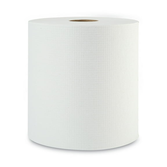 Hardwound Paper Towels, 8" X 800ft, 1-Ply, White, 6 Rolls/carton | Bundle of 5 Cartons