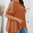thumbnail image 4 of Kadahis Women's Plus Size Blouse Round Neck Work Ruffle half sleeve Tops, 4 of 5