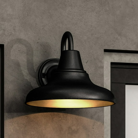 Luxury Industrial Wall Sconce, 10.5H x 12W, with Vintage Style, Midnight Black, UHP1363 by Urban Ambiance