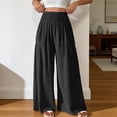 thumbnail image 2 of RUTAYY Women's Pants Casual High Waist with Pocket Drawstring Elastic Waist Comfortable Solid Color Travel Elegant Trousers, 2 of 7