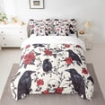 thumbnail image 2 of YST 7-Piece Halloween Raven Comforter Set, Sugar Skull Reversible Bed In A Bag, King – Gothic Spooky Design, 2 of 5