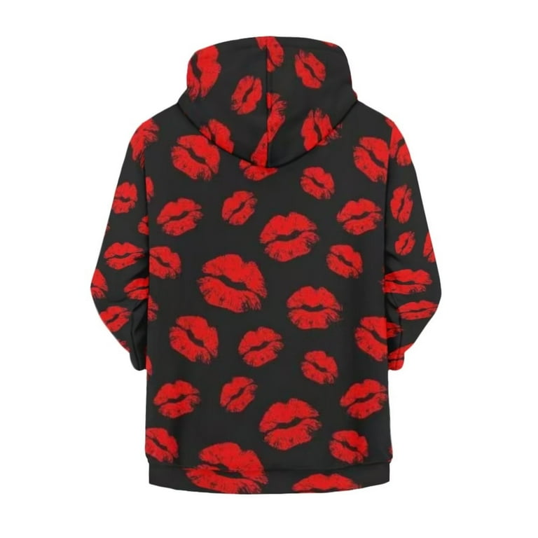 Lip print online hoodie
