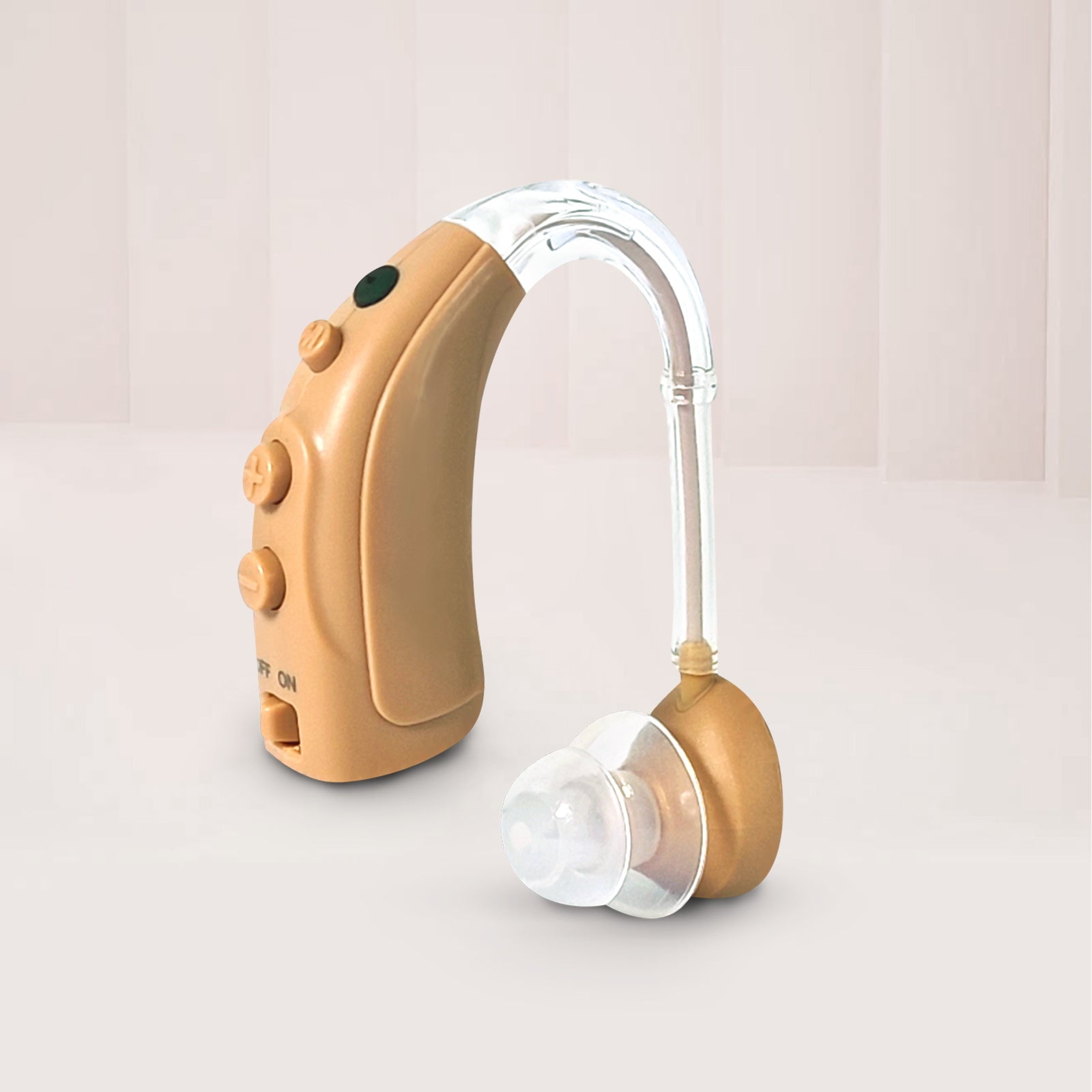 HIBRIQ Digital Hearing Aid for Seniors, Rechargeable, Multi-Level Volume Control, 16-Channel, 4-Mode, Single, Beige
