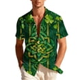 thumbnail image 3 of VBTAPA St. Patrick's Day Button Down Shirt Men Funny Irish Shamrock Print Short Sleeve Shirts Tropical Beach Dress Shirt Green XXL, 3 of 9