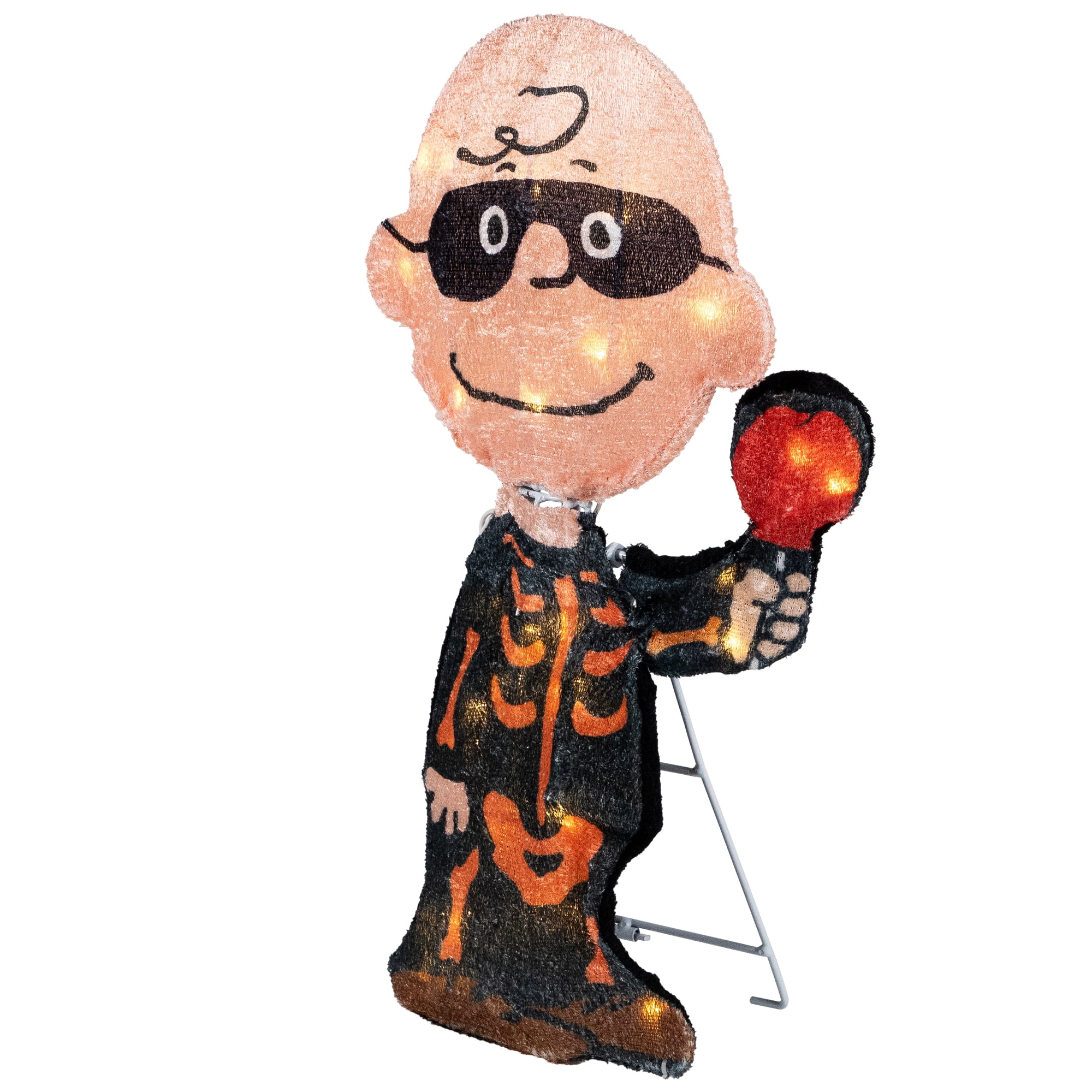 LED Lighted Charlie Brown Bones Outdoor Halloween Yard Decoration - 18"