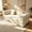 Ancient White, variant on AUU Compressed Velvet Double Sofa Bed – Extra-Wide Sponge-Filled Convertible Couch, Fine Striped Upholstery, No-Assembly Multi-Functional Lounge for Living Room, Apartment, or Guest Space