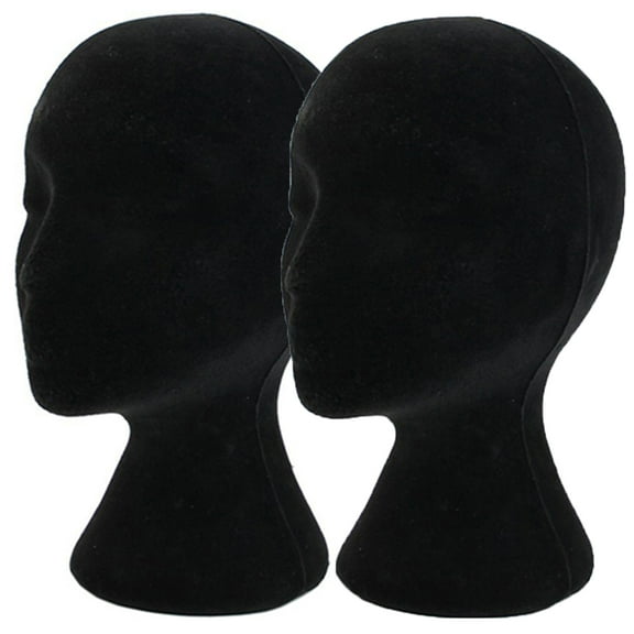 Cheers US 2Pcs Set Foam Mannequin Wig Head Display Hat Cap Holder Black Female Model