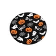thumbnail image 2 of Halloween Round Fitted Tablecloth with Elastic Black Cute Ghost Boo Bat Pumpkin Spooky Circle Table Cloth for 40-44" Tables Scary Holiday Wipeable Washable Table Cover (B-1PCS), 2 of 8