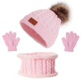 thumbnail image 1 of Gorro, bufanda, guantes para niños europeos y americanos, gorro de bebé de tres piezas con bola de otoño e invierno, 1 of 6