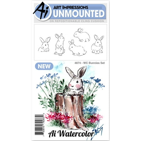Art Impressions Watercolor Cling Rubber Stamps 4"X7"-Bunnies | Walmart Canada