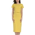 thumbnail image 5 of BLTIBY Womens Maternity Dresses Summer Short Sleeve Round Neck Solid Colour Fashion Loose Casual Breastfeeding Dress Yellow S, 5 of 7