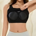 thumbnail image 4 of Rggeeun Women Tank Tops Cropped Vest Wide Strap Lace Trim With Built In Bra Breathable Soft Knit Solid Color For Summer Layering Evening Party Elegant Sleeveless,Black,M, 4 of 5