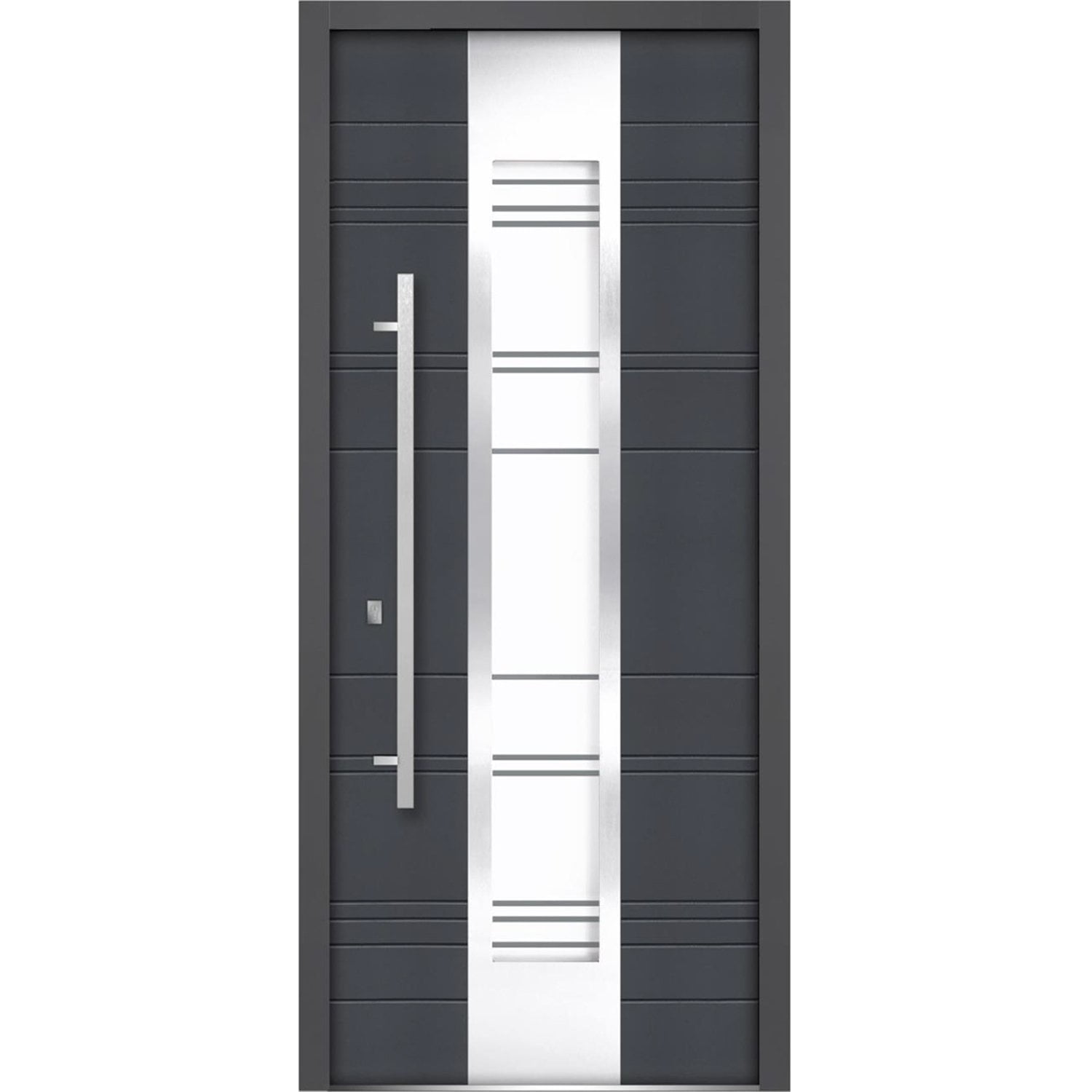 Prime　blackEdition38 DB VDOMDOORS Front Exterior Prehung Steel Door/Cynex 6777 Black