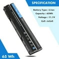 thumbnail image 4 of 8858X Laptop Battery for Dell 17r 17r-se 15r 15r-se Series 17r-se-7720 17r-7720 17r-se-5720 17r-5720 15r-se-7520 15r-7520 15r-se-5520 15r-5520 Precision M2800 Fit T54FJ M5Y0X 11.1V, 4 of 5