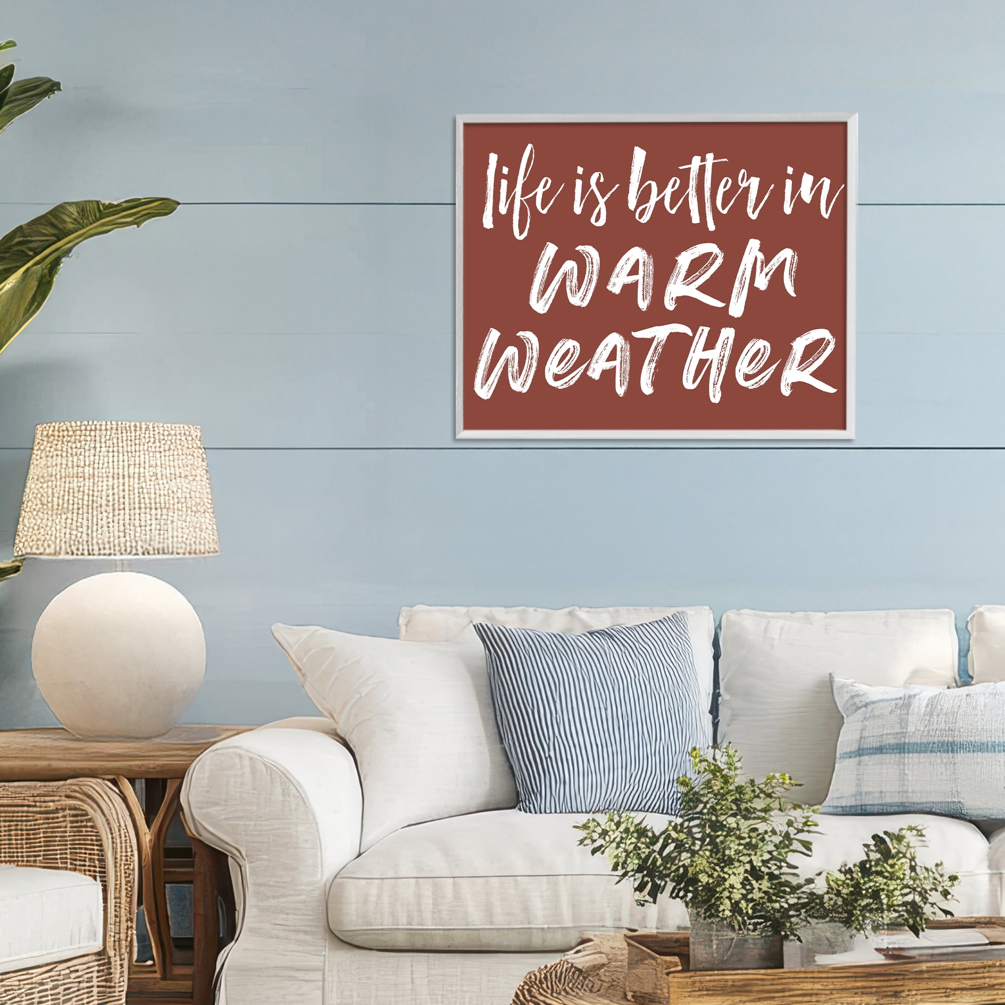 Life Is Better In Warm Weather White Framed Giclee Art, design by Lettered and Lined