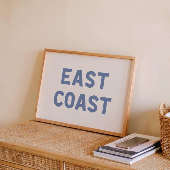 East Coast Print Trendy Beachy Wall Art Minimalist Typography Wall Art East Coast Poster Surf Art Surfing Home Decor Printable Art 1 Print Wall Art, Modern Wall Decor, 8x12 UNFRAMED