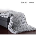 thumbnail image 2 of Laklulu Decke Gestrickte Grobe Strickdecke Wolle Garn Handgefertigt Haustier Bett Stuhl Sofa Super Gro?e Arm Stricken Sperrig Decke(Grau/80 * 100CM), 2 of 8