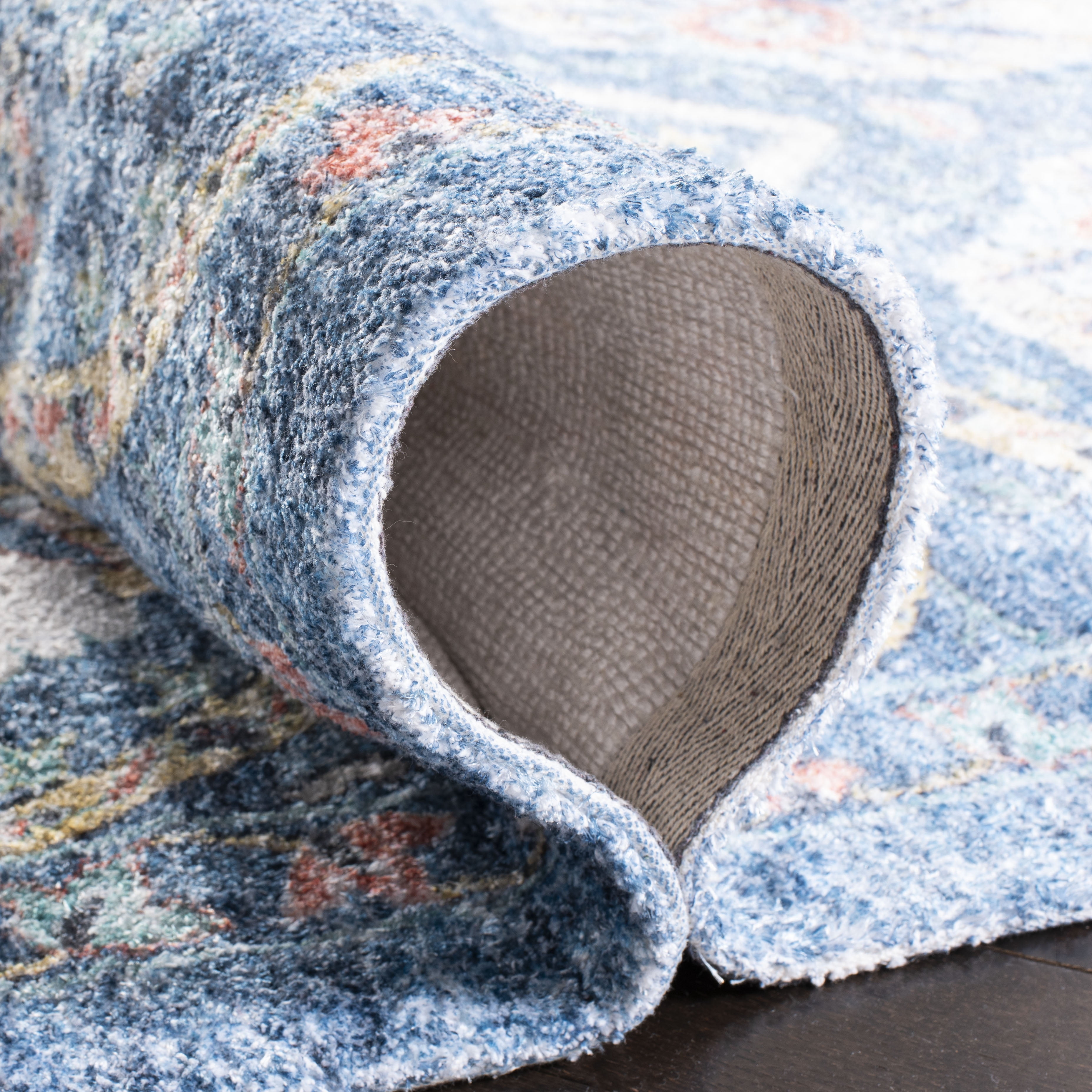 SAFAVIEH Saffron Jaslyn Bordered Oriental Area Rug, Blue/Cream, 5' x 8'
