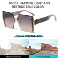 thumbnail image 4 of Gafas de sol sin marco cuadradas con recorte, gafas de sol de tiro callejero de moda con montura grande, hechas de PC, 4 of 5