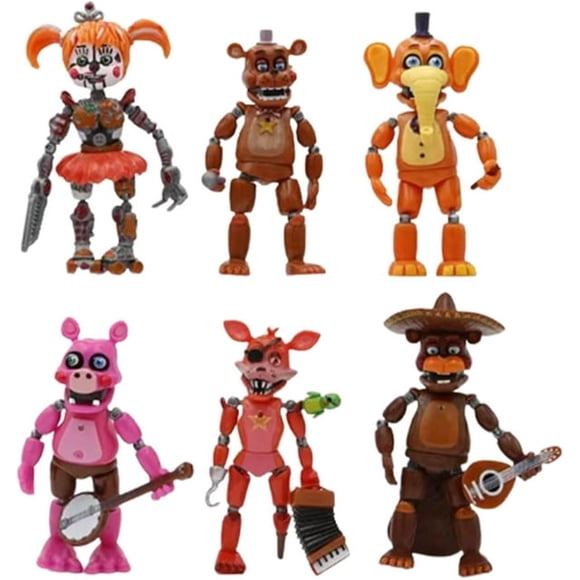 6PCS Five Nights at Freddys PVC Action Figure, Five Nights at Freddys Series Bonnie Foxy Fnafs Toy Fazbear Bear Doll Model Toys, PVC Bear Model Collectible Doll,Game Party Favors, Cute Sta