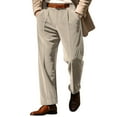 thumbnail image 6 of LNZGNM Color Dress Pants for Men Straight Leg Pleated Front Dress Pant Formal Trousers Belt Classic Work Pants Casual Dress Pants, Khaki 2XL, 6 of 6