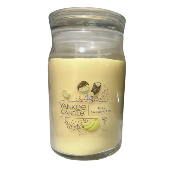 Yankee Candle Iced Banana Pop Large Signature Candle, 20 Oz