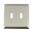 thumbnail image 3 of Nostalgic Warehouse 719879 Deco Switch Plate with Double Toggle, Bright Chrome, 3 of 7