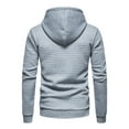 thumbnail image 3 of SWSMCLT Men's Waffle Knit Hoodie Hooded Sweatshirt Basic Solid Long Sleeve Slim Fit Hoodies Comfy Casual Drawstring Spring Spring Fall Top Light Grey 36, 3 of 4
