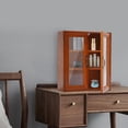 thumbnail image 5 of Wood Storage Cabinet 3-Tier Storage Cupboards Double Door Pantry Cabinet Brown, 5 of 17