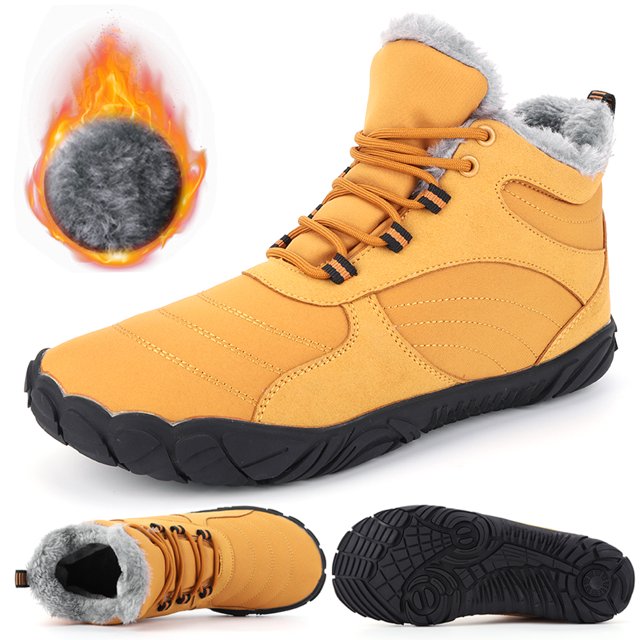 Botines Minimalistas Botas Felpa Invierno Antideslizantes para Hombre Mujer (45) Amarillo