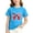 E333-Blue, variant on Girls Fashion Independence Day Print Short Sleeve T Shirt, Casual Crewneck Summer Soft Top for 3-15 Years