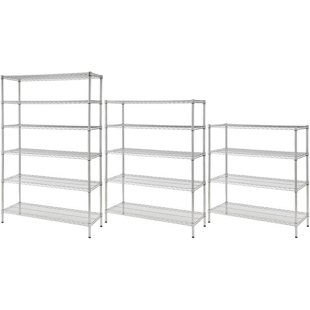 14" Deep x 24" Wide x 54" High 4 Tier Commercial Storage Rack Unit NSF Chrome Wire Shelving