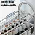 thumbnail image 5 of Stainless Steel Shoe Rack, Freestanding Shoe Storage, 3 Layer Shoe Organizer for Entrance, Dustproof and Durable, Space-Saving Shoe Cabinet for Dormitory and Home, 5 of 7