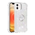 thumbnail image 2 of Funda para iPhone 12 Mini con Brillo Líquido Flotante, Purpurina, Parachoques y Anillo Giratorio Soporte, 2 of 5