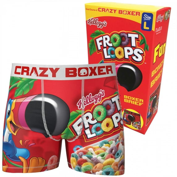 Froot Loops Boxer Briefs with Fruit Cereal Box-XLarge