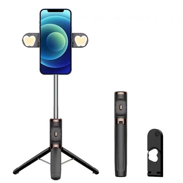 TRÍPODE TRÍPODE DE TELEFONO DE 104 CM CON LUZ DE RELLENO DOBLE PLEGABLE Y ROTOTO PARA TRANSMISIO EN VIVO