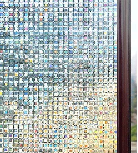 Frosted Window Cling Static Cling Glass Film Decorative Door Film//Removable//Heat Control//Anti UV//Vinyl for Office and Home Decoration,35In Mikomer Non Adhesive Privacy Window Film by 78.7In.