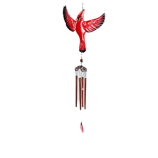 Campanas de viento conmemorativas de pájaro rojo, decoraciones para el hogar, jardín, patio trasero al aire libre, granja