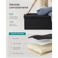 thumbnail image 4 of SONGMICS Puff Almacenaje, Banco de Almacenamiento, 38 x 110 x 38 cm, Soporta hasta 300 kg, para Sala de Estar, Dormitorio, Entrada, Negro, 4 of 6
