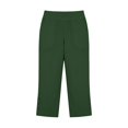 thumbnail image 4 of Womens Summer Linen Capris Loose Fit Straight Leg Work Pants Pull On Bobo Capri Pants Cropped Casual Lightweight Beach Trousers Pockets with Pockets(Dark Green,M), 4 of 5