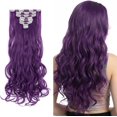 thumbnail image 1 of Yanonmyfd Clip In Hair Extensions 26 Inch Straight, 8 Pieces 18 Clips, Heat Resistant Synthetic Hair, 130g, Jet Black, 1 of 23