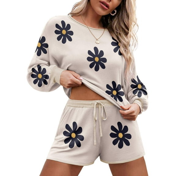 Ekouaer Knit Pajamas Set for Women Lounge Wear Sets Long Sleeve Sweatsuit Matching 2 Piece Outfits Casual Sweater Sets